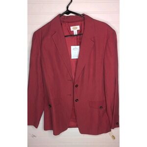 Talbots‎ Women's Blazer 12 NWT $168 Linen Silk Blend Buttons Business Career Red